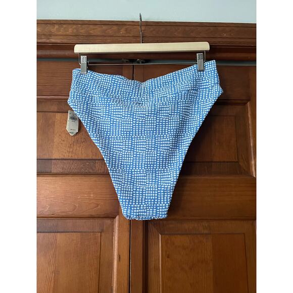 NWT Aerie Women's High Cut Cheeky Bikini Bottom Polka Dot Horizon Blue Size XXL - Picture 6 of 10